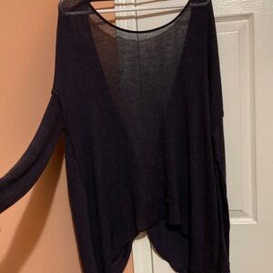 Navy open back Long Sleeve Top